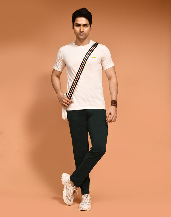 BottleGreen1 ADONiS Men’s Cotton Regular Fit Track Pant | Mid Rise Solid Athleisure | Drawstring Closure | Elastic Waistband | Lounge & Gym Wear - Image 1